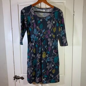 L.A. Soul Floral Print Cotton Knit Dress Pocketed Casual Womens‎ Small